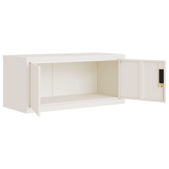 Classeur blanc 90x40x240 cm acier – Image 3