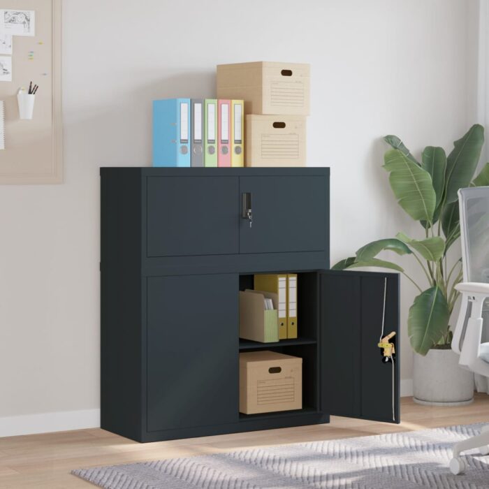 Classeur anthracite 90x40x110 cm acier – Image 1
