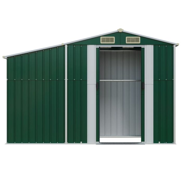 Abri de jardin vert 277x93x179 cm acier galvanisé – Image 2
