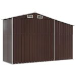 Abri de jardin marron 277x93x179 cm acier galvanisé – Image 4