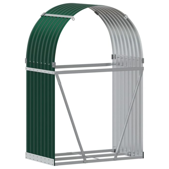 Porte-bûches vert 80x45x120 cm acier galvanisé – Image 4