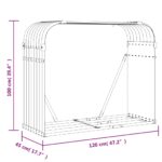Porte-bûches vert 120x45x100 cm acier galvanisé – Image 7