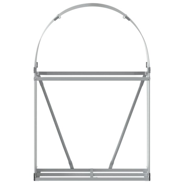 Porte-bûches gris clair 80x45x120 cm acier galvanisé – Image 2