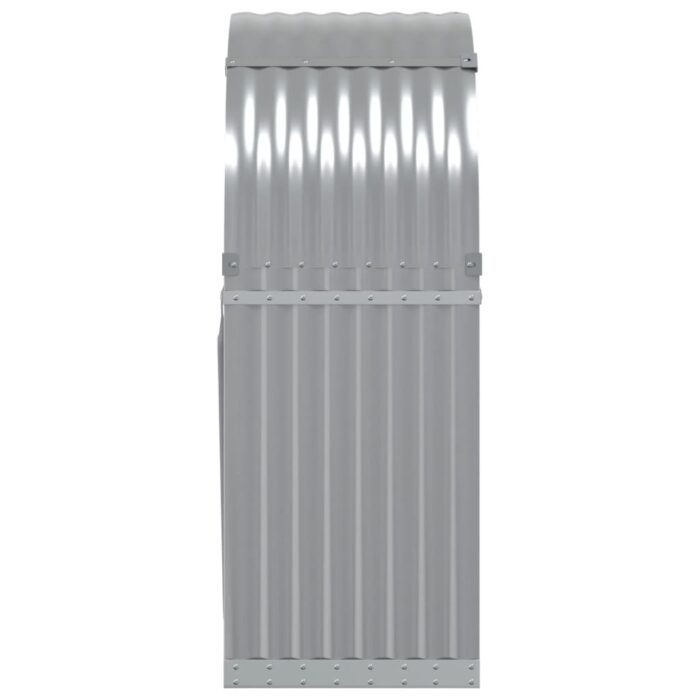 Porte-bûches gris clair 80x45x120 cm acier galvanisé – Image 3