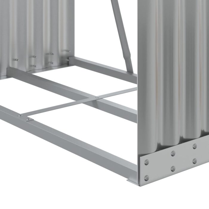 Porte-bûches gris clair 80x45x120 cm acier galvanisé – Image 5