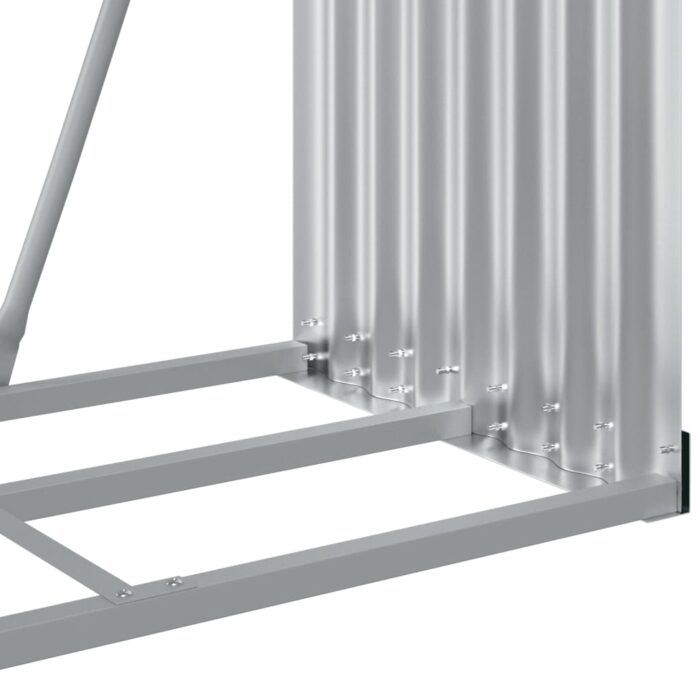 Porte-bûches gris clair 80x45x120 cm acier galvanisé – Image 6