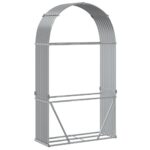 Porte-bûches gris clair 120x45x210 cm acier galvanisé – Image 4