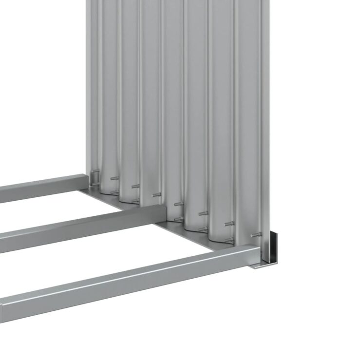 Porte-bûches gris clair 120x45x210 cm acier galvanisé – Image 5
