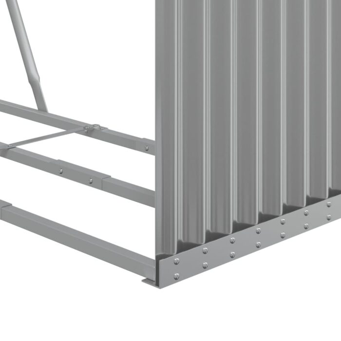 Porte-bûches gris clair 120x45x210 cm acier galvanisé – Image 6