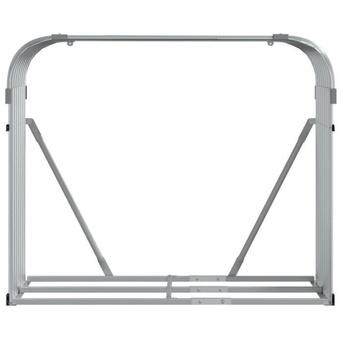 Porte-bûches gris clair 120x45x100 cm acier galvanisé – Image 2