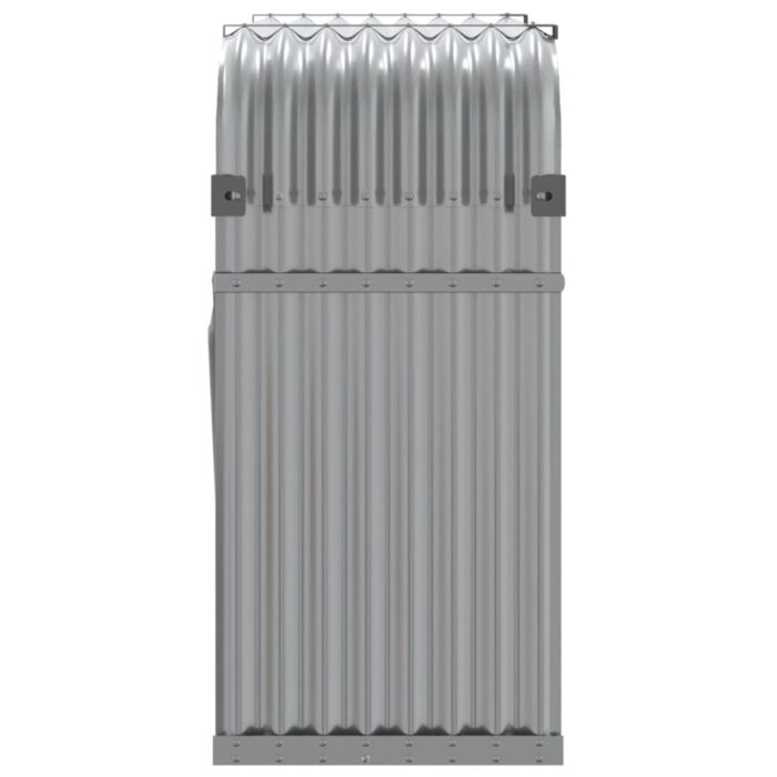 Porte-bûches gris clair 120x45x100 cm acier galvanisé – Image 3
