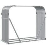 Porte-bûches gris clair 120x45x100 cm acier galvanisé – Image 4