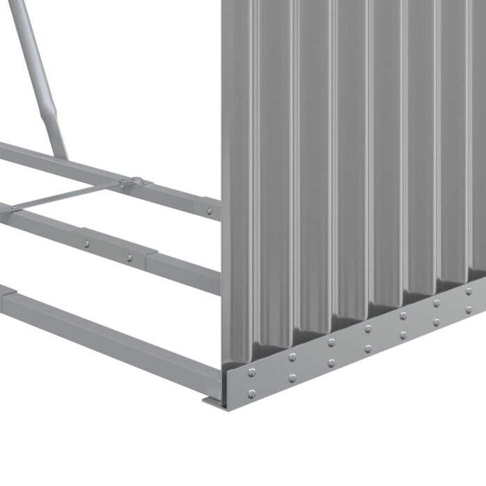 Porte-bûches gris clair 120x45x100 cm acier galvanisé – Image 6