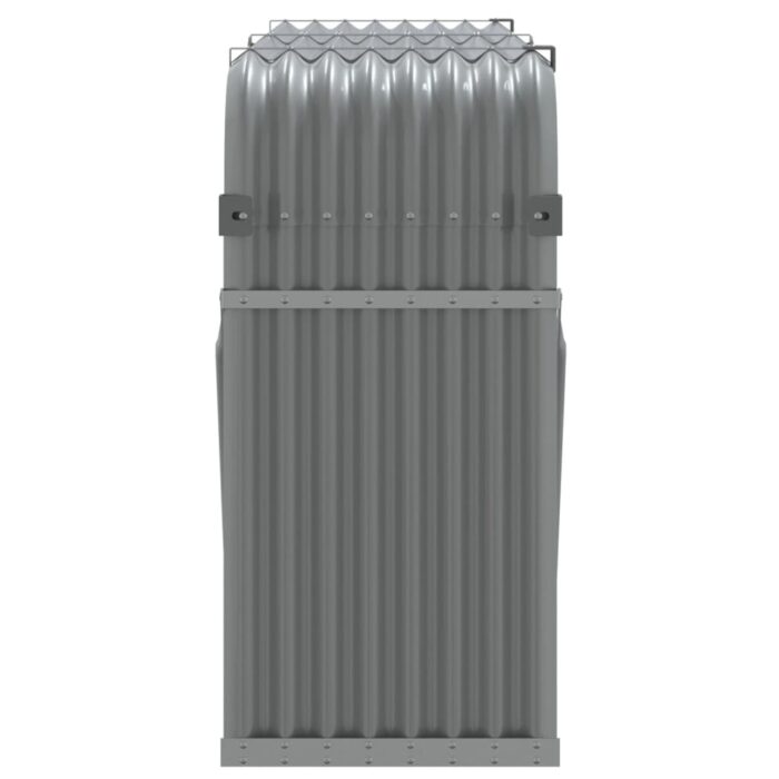 Porte-bûches gris clair 180x45x100 cm acier galvanisé – Image 3