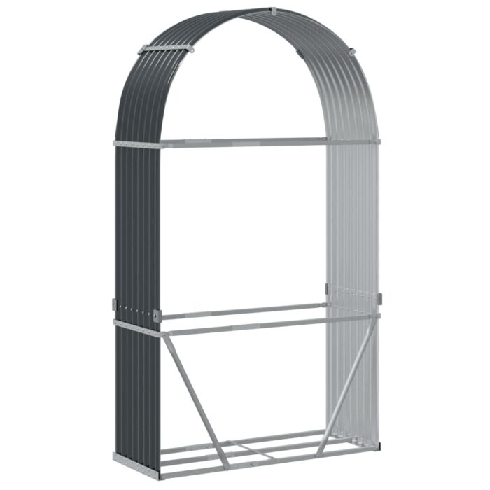 Porte-bûches anthracite 120x45x210 cm acier galvanisé – Image 4