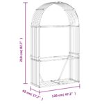 Porte-bûches anthracite 120x45x210 cm acier galvanisé – Image 7