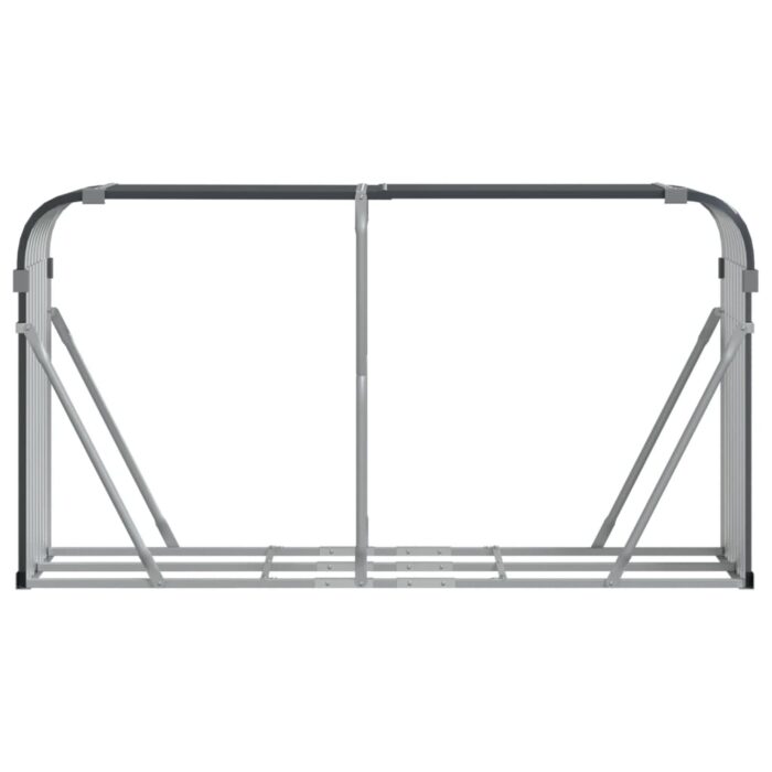 Porte-bûches anthracite 180x45x100 cm acier galvanisé – Image 2