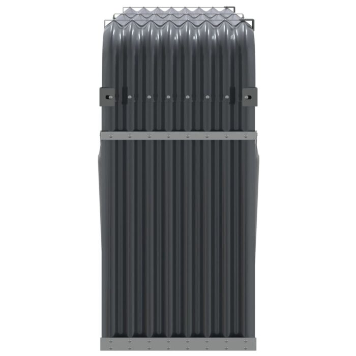 Porte-bûches anthracite 180x45x100 cm acier galvanisé – Image 3