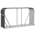 Porte-bûches anthracite 180x45x100 cm acier galvanisé – Image 4