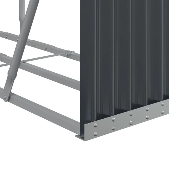 Porte-bûches anthracite 180x45x100 cm acier galvanisé – Image 5