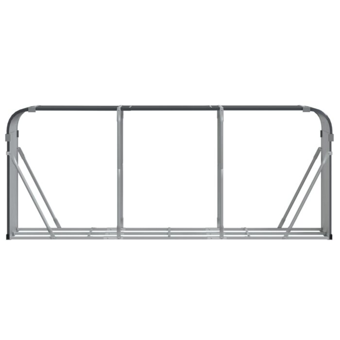 Porte-bûches anthracite 234x45x100 cm acier galvanisé – Image 2