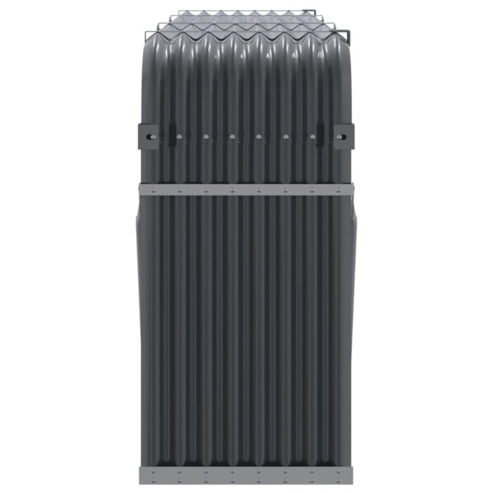 Porte-bûches anthracite 234x45x100 cm acier galvanisé – Image 3