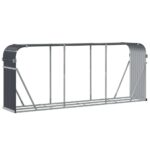 Porte-bûches anthracite 234x45x100 cm acier galvanisé – Image 4
