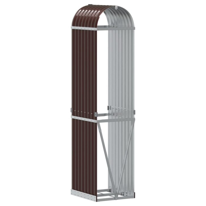 Porte-bûches marron 40x45x170 cm acier galvanisé – Image 4