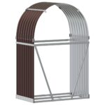 Porte-bûches marron 80x45x120 cm acier galvanisé – Image 4