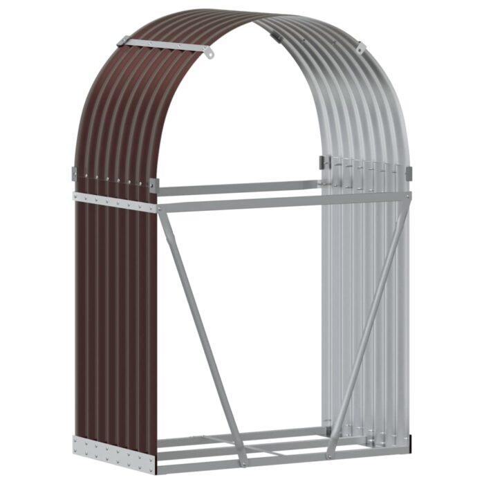 Porte-bûches marron 80x45x120 cm acier galvanisé – Image 4