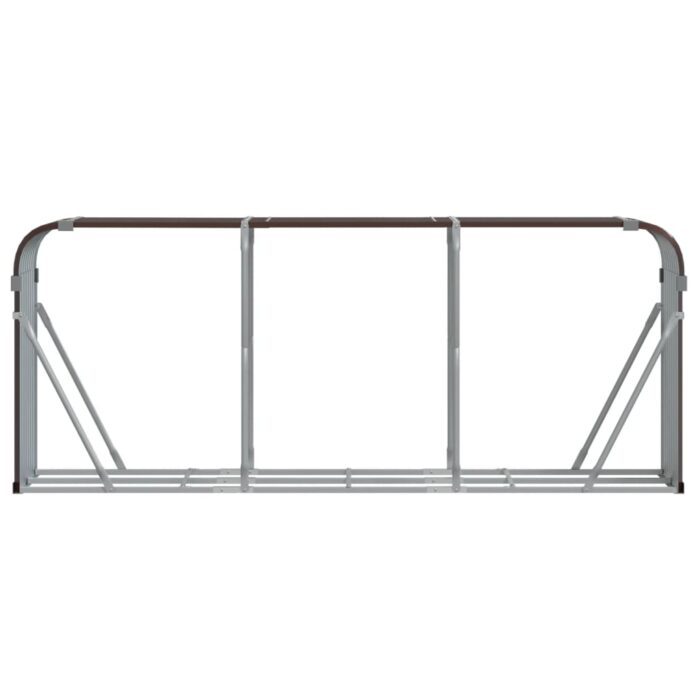 Porte-bûches marron 234x45x100 cm acier galvanisé – Image 2