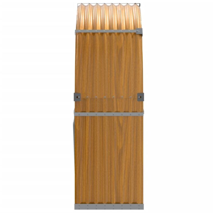Porte-bûches marron clair 120x45x140 cm acier galvanisé – Image 3