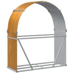 Porte-bûches marron clair 120x45x140 cm acier galvanisé – Image 4