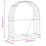 Porte-bûches marron clair 120x45x140 cm acier galvanisé – Image 7