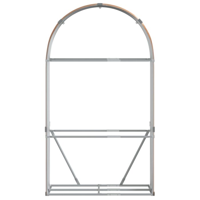 Porte-bûches marron clair 120x45x210 cm acier galvanisé – Image 2