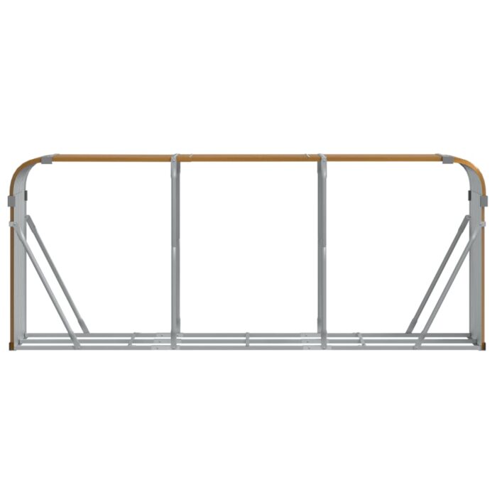 Porte-bûches marron clair 234x45x100 cm acier galvanisé – Image 2