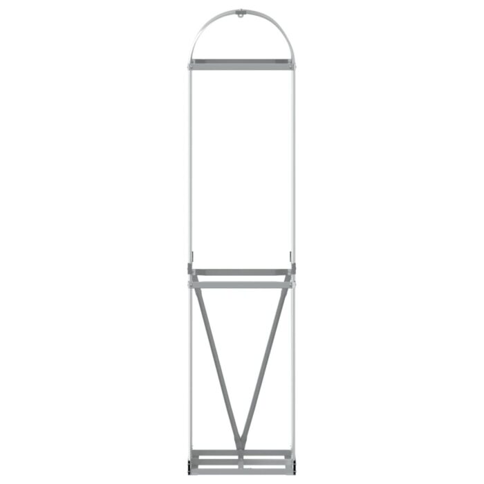 Porte-bûches argenté 40x45x170 cm acier galvanisé – Image 2
