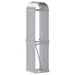 Porte-bûches argenté 40x45x170 cm acier galvanisé – Image 4