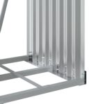 Porte-bûches argenté 40x45x170 cm acier galvanisé – Image 6