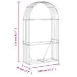 Porte-bûches argenté 120x45x210 cm acier galvanisé – Image 7