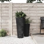Jardinière et intérieur amovible anthracite aspect rainuré