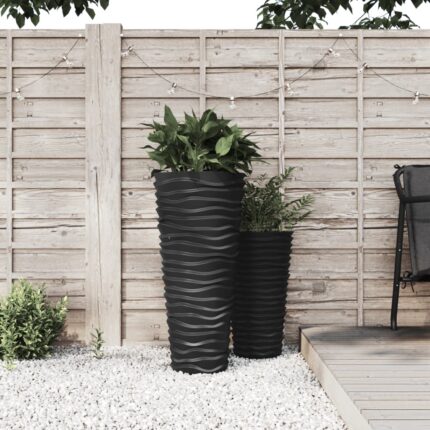 Jardinière et intérieur amovible anthracite aspect rainuré