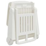 Chaise longue pliable avec roues blanc PP – Image 5