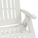 Chaise longue pliable avec roues blanc PP – Image 6