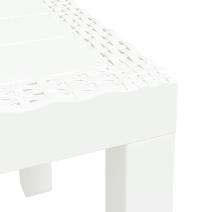 Table de jardin blanc 59x47x40 cm PP – Image 4