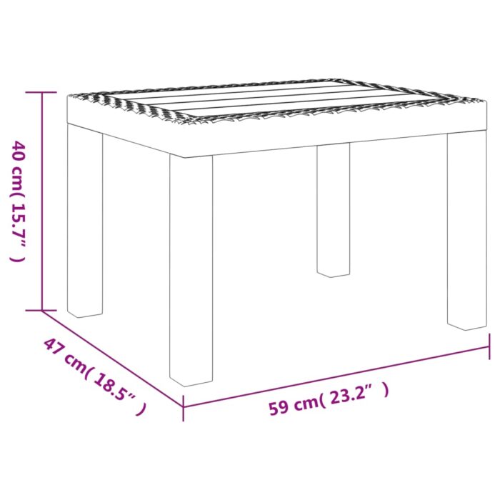 Table de jardin blanc 59x47x40 cm PP – Image 5