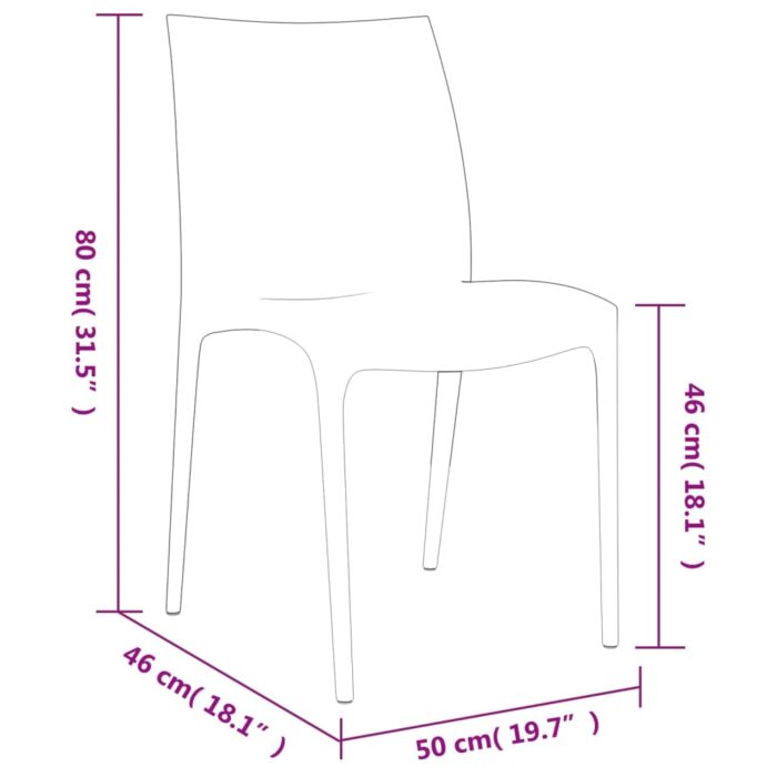 Chaises de jardin lot de 2 blanc 50x46x80 cm polypropylène – Image 6