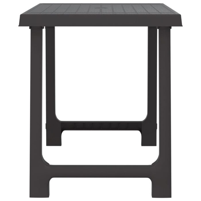 Table de camping anthracite 79x56x64 cm PP aspect de bois – Image 2