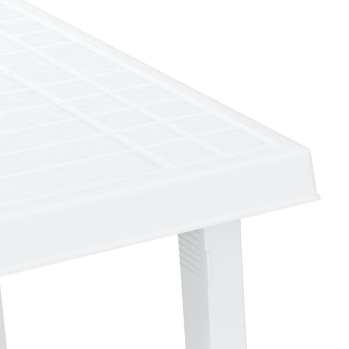 Table de camping blanc 79x56x64 cm PP aspect de bois – Image 3
