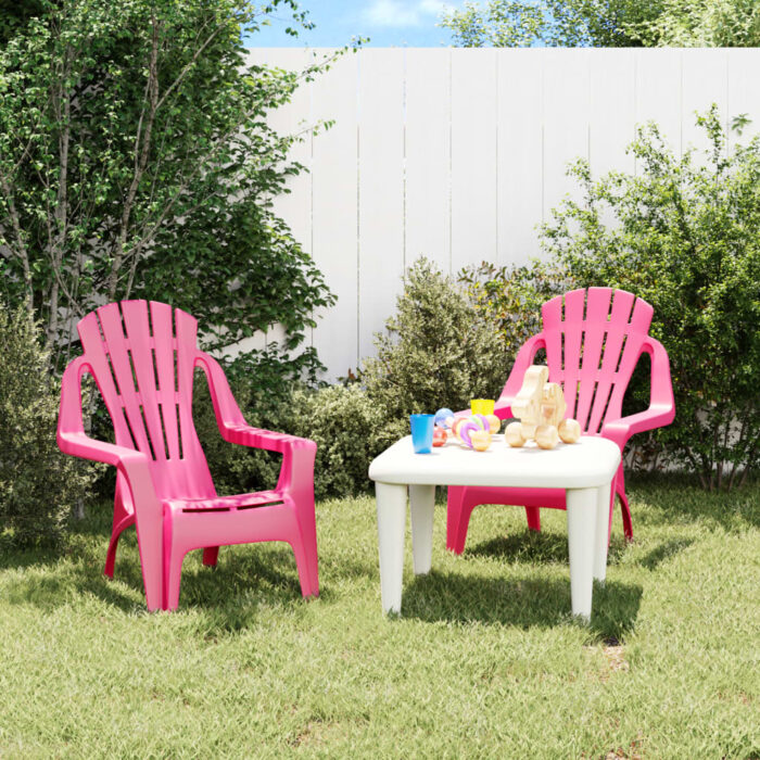 Chaises de jardin pour enfants lot de 2 rose 37x34x44 cm PP – Image 1